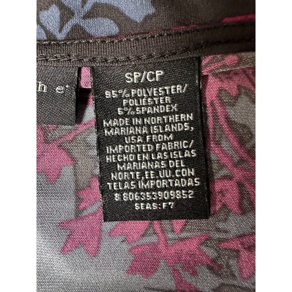 Y2K Top Apostrophe Petite Small Baby Doll Floral Brown Boho 2000's Retro Grunge - Picture 6 of 6